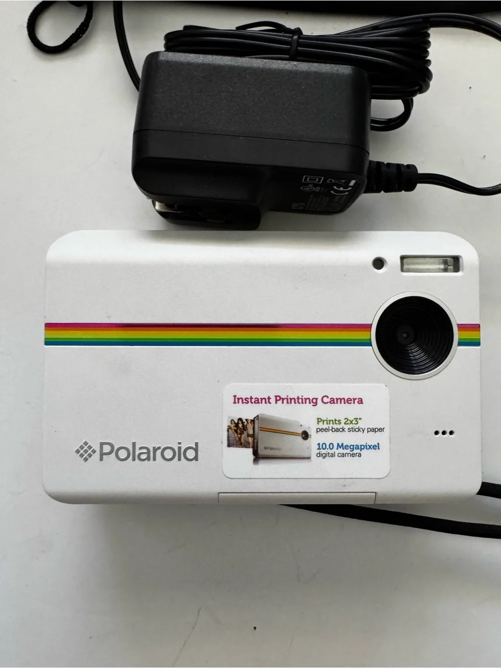 Polaroid White Instant Print Camera with Charger